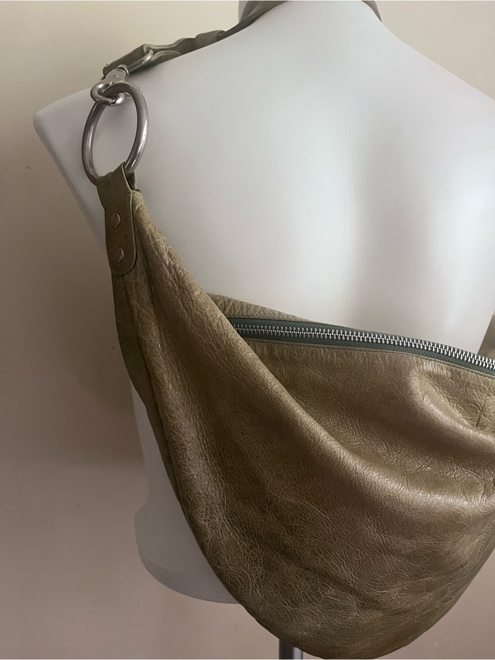 latico Olive-Taupe Leather Crossbody Satchel - Picture 3 of 14